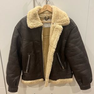 Bershka Brown Shearling Jacket